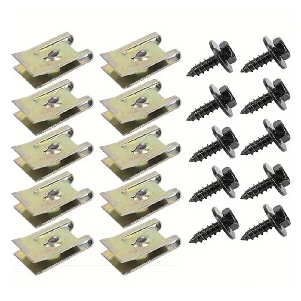 Clips metálicos en forma de U para modificación de parachoques de coche y molduras 7