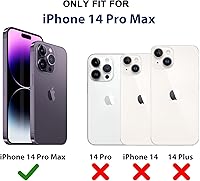 Vista 7 de Funda para iPhone 14 Pro Max (6.7 pulgadas) con funda de clip para cinturón, 2 protectores de pantalla, resistente grado militar, cuerpo completo, a