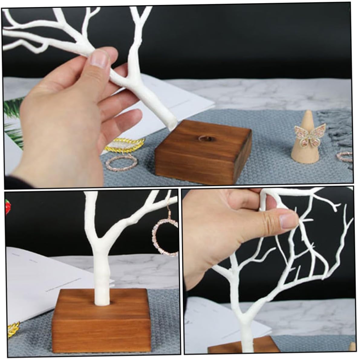 Amosfun Tree Shaped Jewelry Hanging Organizer Stand for Display Decoration image 3