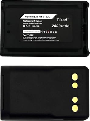 Gikysuiz 2-Pack 7.4V 2600mAh FNB-V131Li FNB-V132Li Li-ion Radio Battery Compatible for Yaesu/Vertex VX-230 VX-231 VX-234 EVX-530 Series Radios