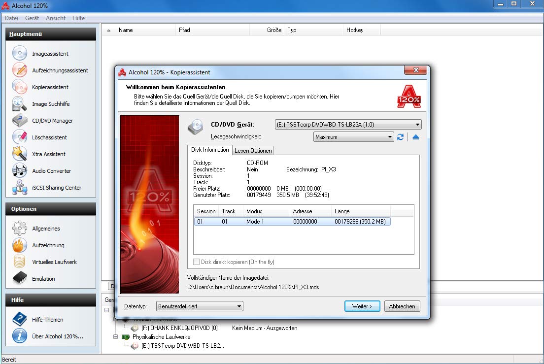 Alcohol 120% Version 14 - Brennen - Kopieren - Sichern - Virtuelle Laufwerke erstellen für Windows 11, 10, 8.1, 7