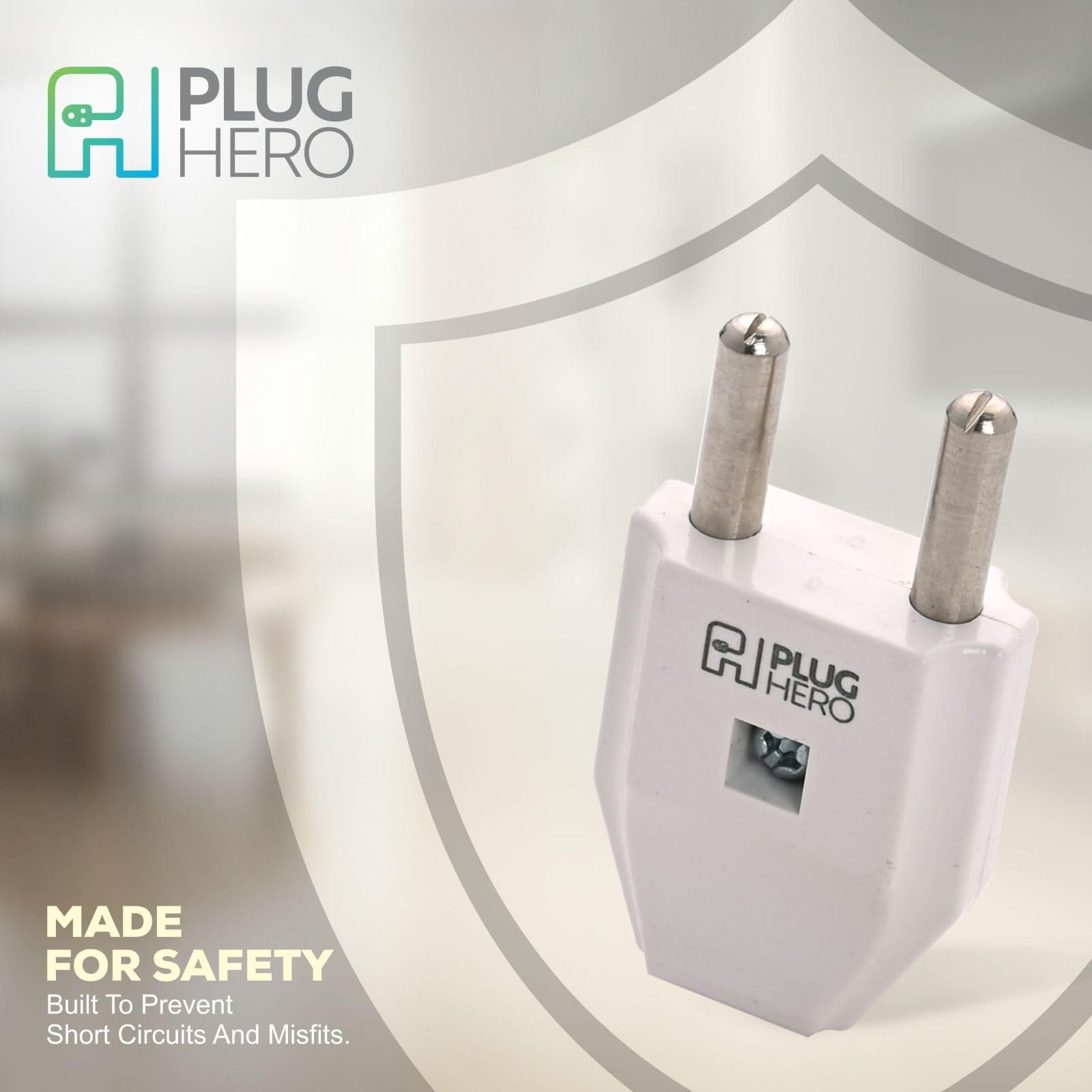 PLUG HERO 2 Pin Male Plug Top – 6A 240V | Universal Electric Connector for Mixers, Fans, Trimmers, Hair Dryers, Air Coolers | Durable, Shock-Proof, Easy to Use Plug (Pack of 5) 2