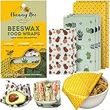 HUNNYBEEE Beeswax Reusable Food Wraps - (7 packs) Beeswax Wrap Sustainable Products, Organic Wax Wrap, Eco-friendly Bees Wrap, Organization Storage Bags, Cheese Bee Wrappers Cling, Wax Paper for Food