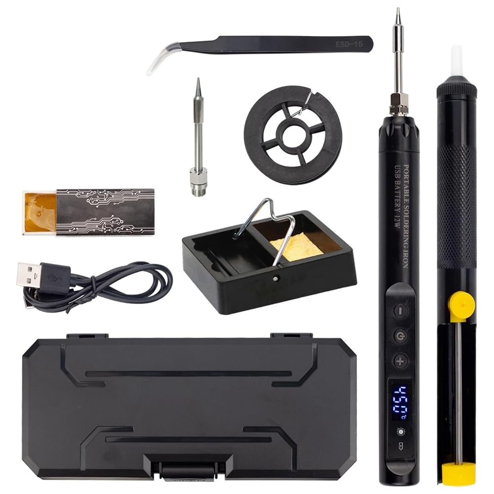 Jnchdghwa As Shown Soldering Iron Kit Cordless With Lcd Display Portable Usb Rechargeable Soldering Tool For Electronics For Electronics Diy