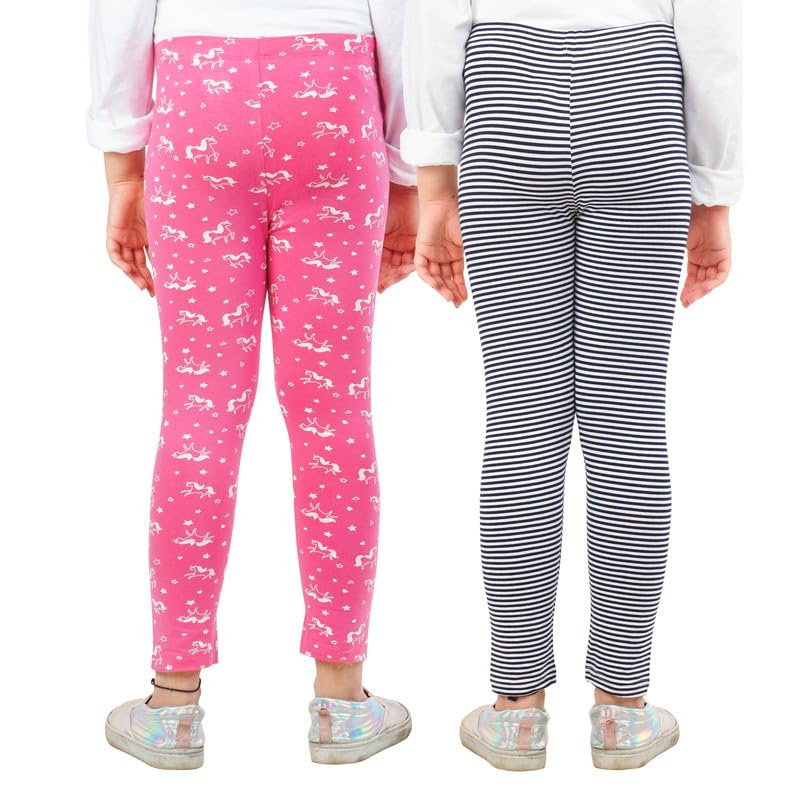 Image of ARIEL Cotton Printed Non-Transparent Regular Fit Ankle Length Leggings for Girls