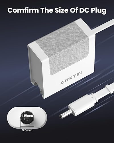 Miniatura 5 de Gitryin - Adaptador de fuente de alimentación de 12V 2.5A con cable de alimentación DC retráctil de 33.5 pulgadas, cargador retráctil de 30W con
