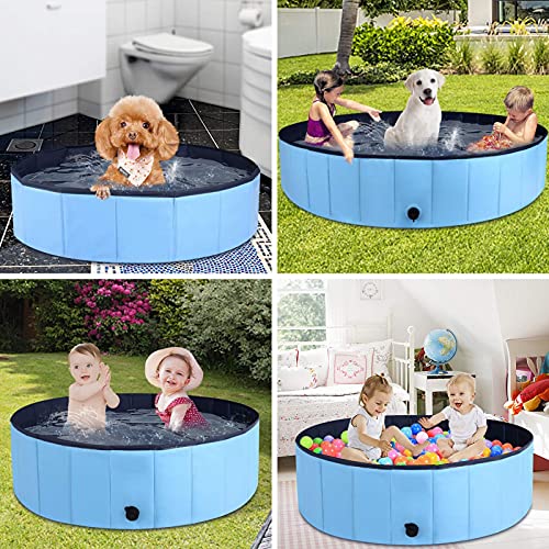 Mortime Foldable Dog Pool Portable Pet Bath Tub Large Indoor & Outdoor Collapsible Bathing Tub For Dogs And Cats (M, 47" X 12") #TOP5