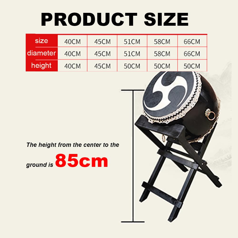 Japanische Taiko -Drum -Set Mit Versenkbarem Diagonalen Drums -Stand, Einem Mächtigen Bandinstrument,40CM