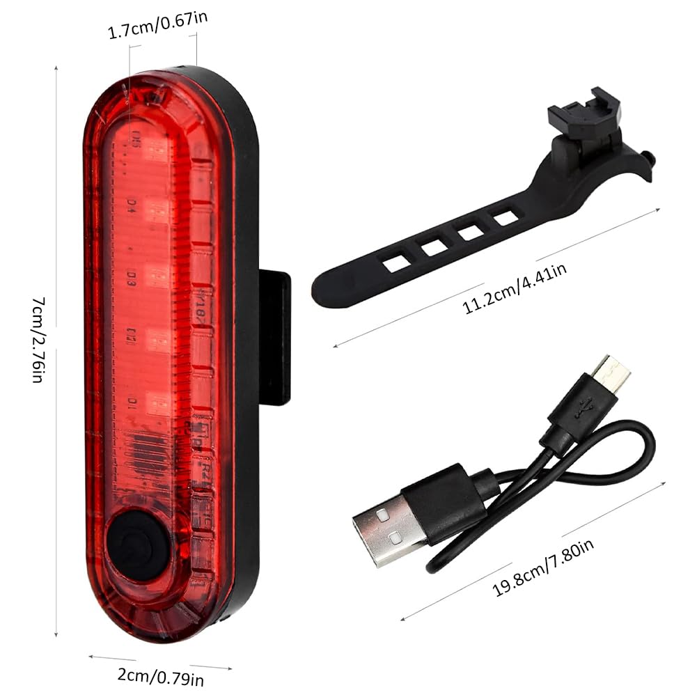 Lumières Arrière Vélo LED Rechargeable USB, Feux de Course