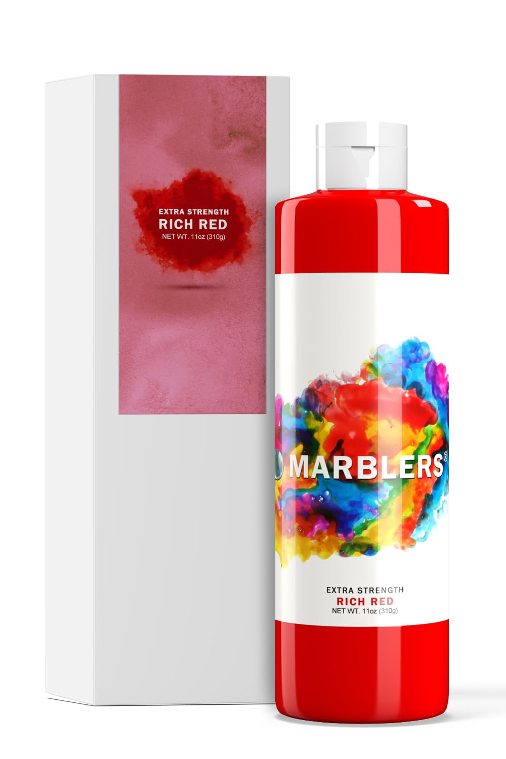Marblers Rich Red Liquid Colourant 11Oz (310G) [Rich Red] | Water-Based | Dye, Tint, Pigment | Odourless | Non-Toxic | For Concrete, Cement, Mortar, Grout, Gypsum, Water-Based Paint, Jesmonite, Plaster