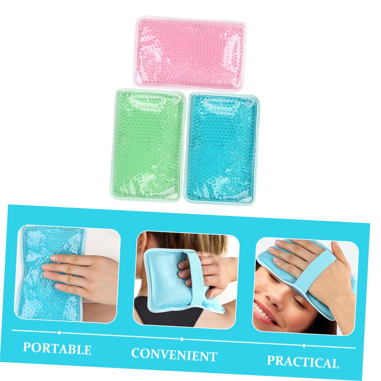 3 pezzi Sacchetti Gel Riutilizzabili per Impacchi Caldi e Freddi con Cinghia Compressa Fredda per Vita e Dolori Rilassante per Uomini e Donne Colori Misti