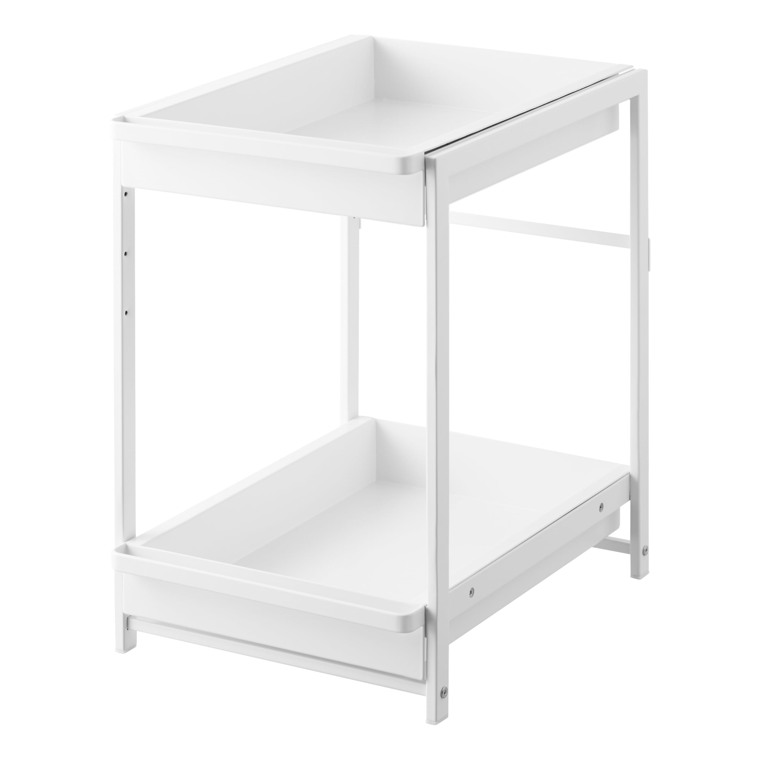 Yamazaki Home Tower Under-Sink Rack With Pull-Out Shelf, Versatile Kitchen Cabinet Storage Drawers, 2 Tiers, Sturdy Organization System - Steel