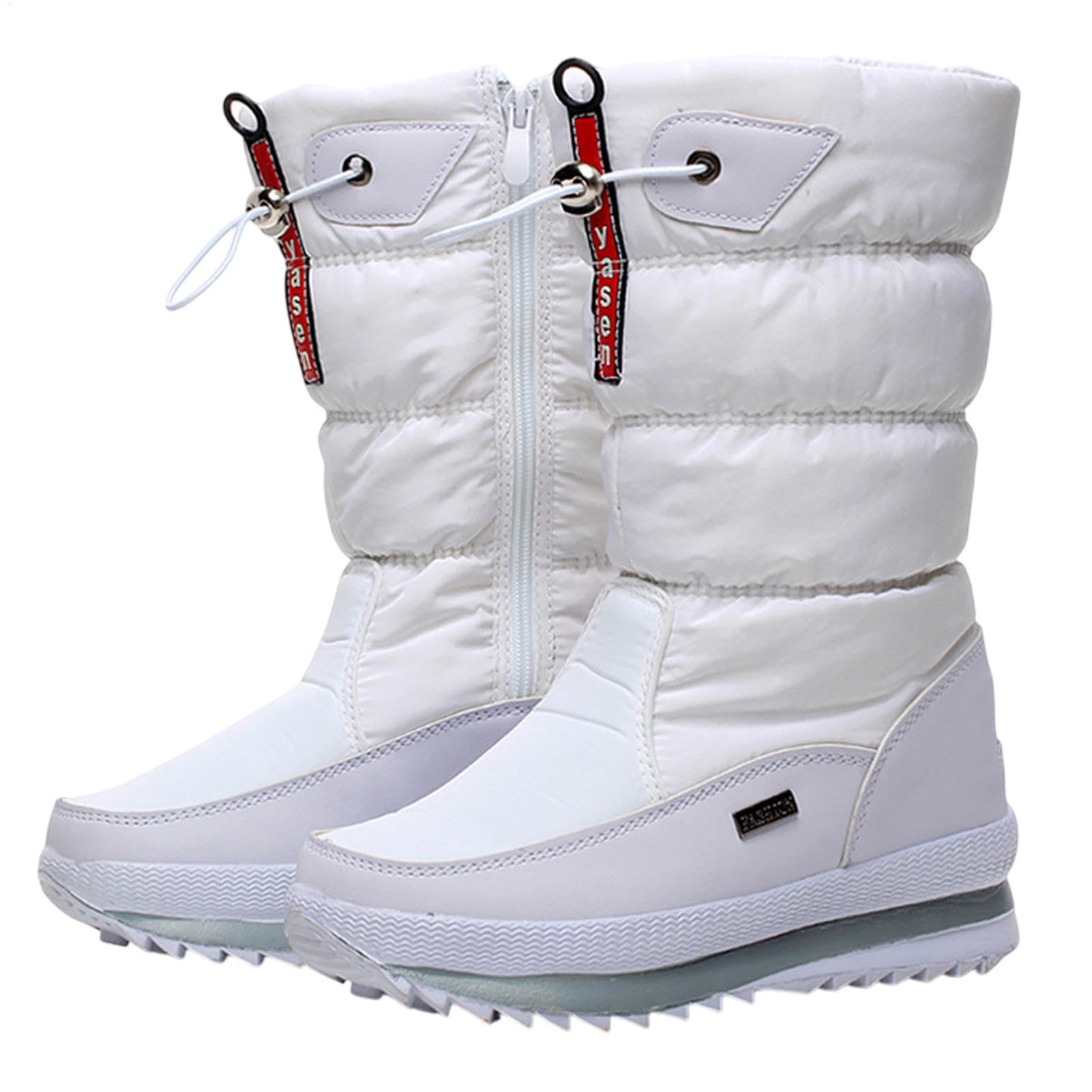 Botas de invierno para mujer, botas de nieve, impermeables, gruesas, con forro de piel sintética, botas de nieve para lluvia, botas de nieve para mujer, botas de nieve forradas a media pantorrilla