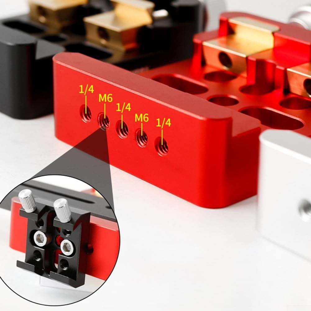 Piastra a coda di rondine in alluminio per astrofotografia, morsetto a sella stile Vixen con fori di base guida per treppiede OTA, larghezza 88 mm (rosso)