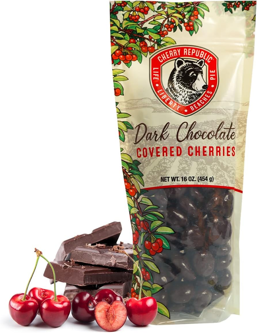 Cherry Republic Chocolate Cherries - Authentic & Fresh Chocolate Covered Cherries Straight from Michigan - Dark Chocolate, 16 Ounces