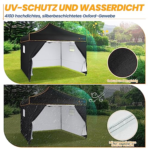 JUMMICO Pavillon 3x3m - Wasserdicht Mit Seitenwänden Für Garten & Camping