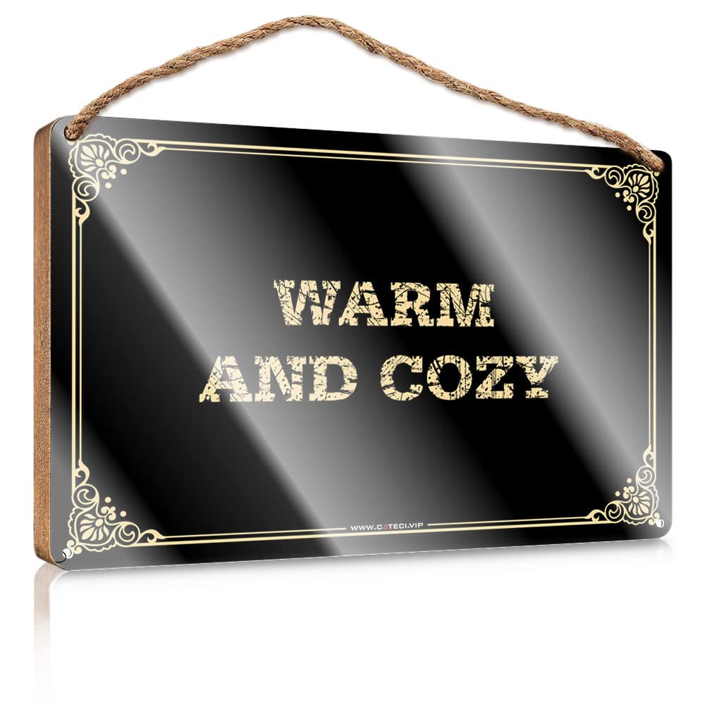 MAHQPZXSF Funny Bathroom Accessories Warm And Cozy Wooden Sign Wood Pantry Signs For Kitchen Bathroom Funny Signs(23X35CM)