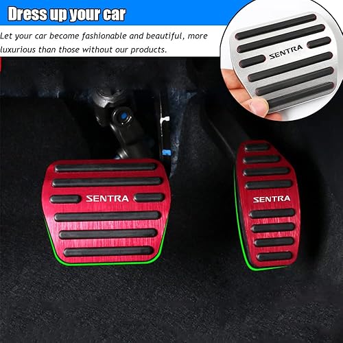 Miniatura 6 de Kakash Accesorios interiores personalizados para Nissan Sentra 2020 2021 2022, cubiertas de pedal de acelerador de gas de aleación de aluminio,
