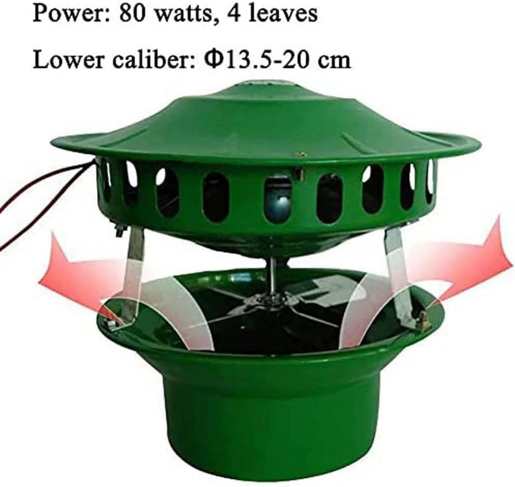 Aspiratore Camino 80W 4 Foglie, Aspiratore Camino Elettrico Aspiratore Canna Fumaria, Aspiratore A Tiraggio Indotto per Estrattore Aria Barbecue
