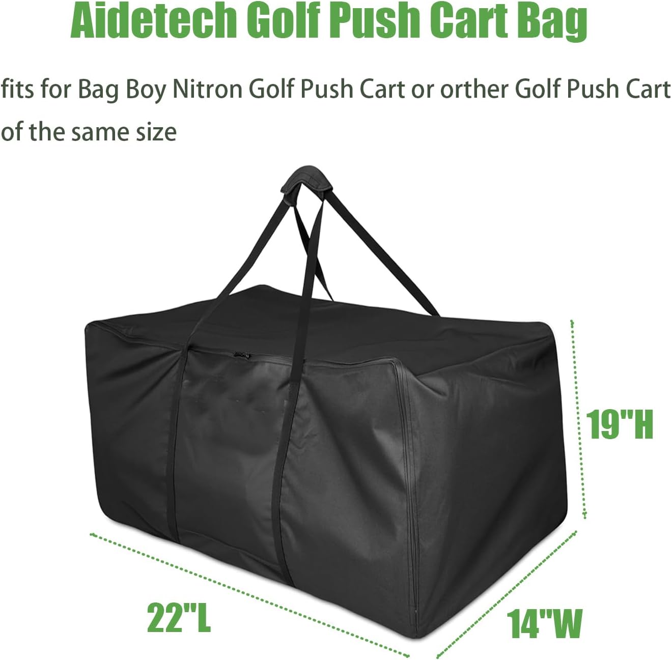 Golf Push Cart Bag Fits for Caddytek, Heavy-Duty Universal Carrying Storage Bag for 3 Wheel/4-Wheel Foldable Push Carts, Durable Lightweight Carts Replacement Bag