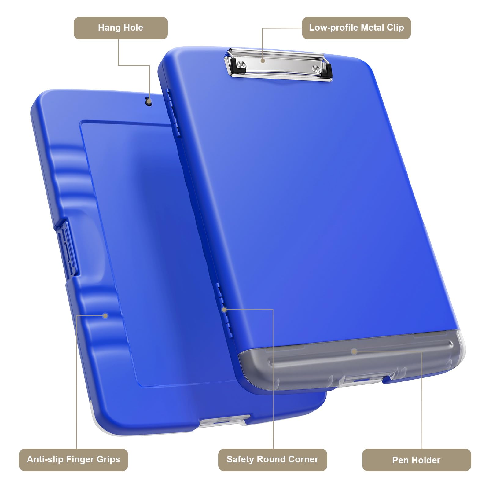 Piasoenc Clipboard with Storage, 8.5x11 Storage Clipboards with Pen Holder and A4 Legal Paper Folder, Heavy Duty Plastic - Image 4
