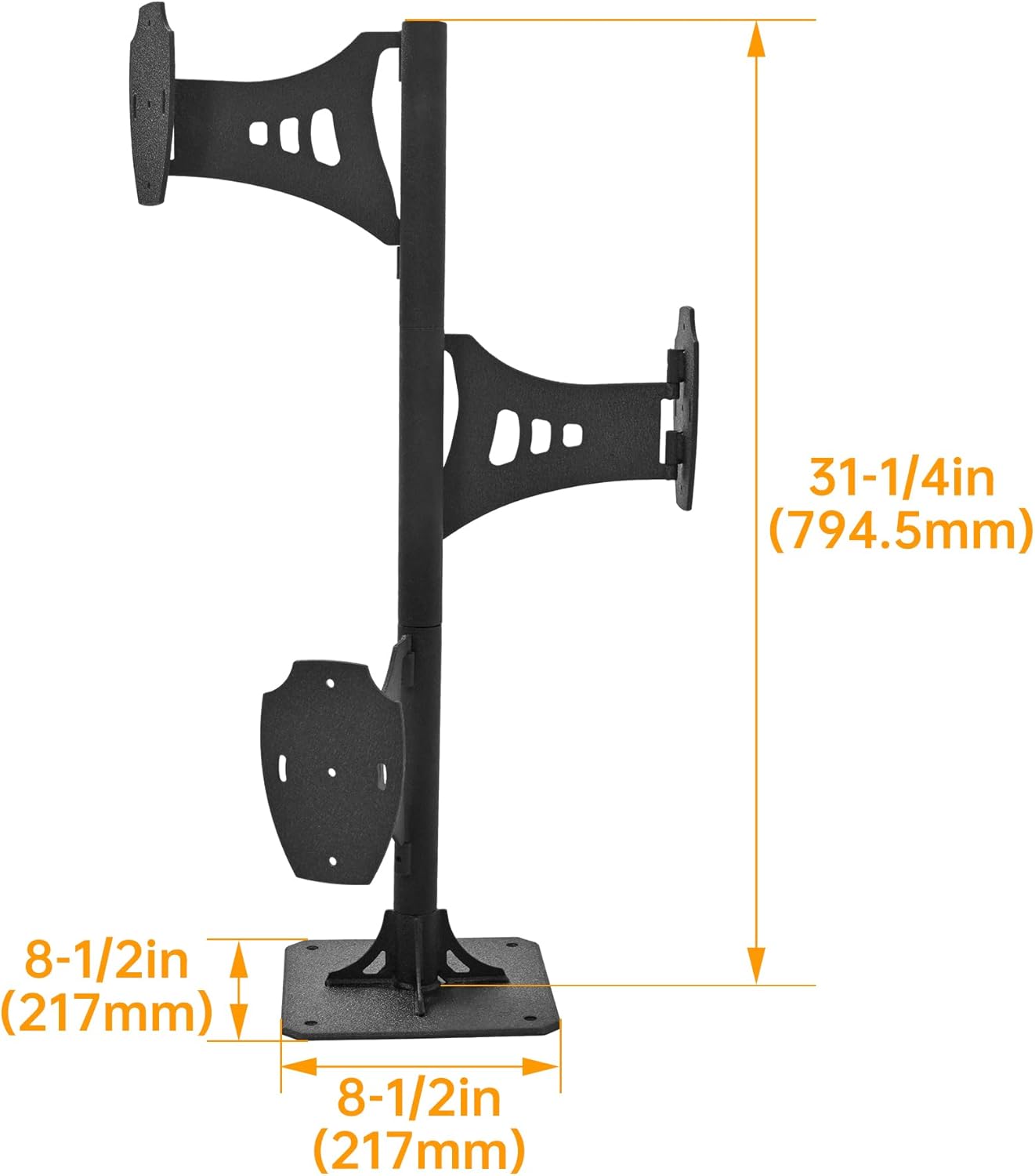 KUAFU Trophy Mount Bone Bracket, Deer Antler Mounting Kit, Adjustable Shoulder Mount, Skull Display Stand, Taxidermy Animal Mounting Hanger, Powder Coated Black Steel