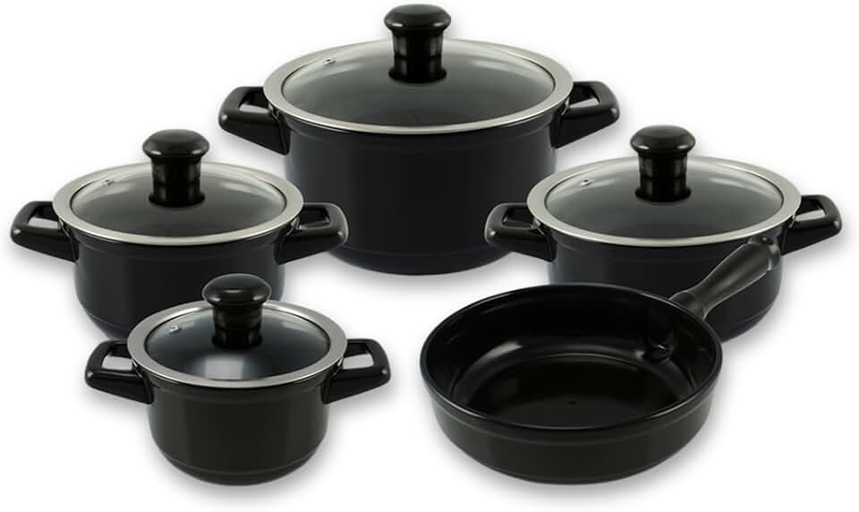 Ceraflame Conjunto Panelas de Cerâmica Duo Smart 5 Peças Preto