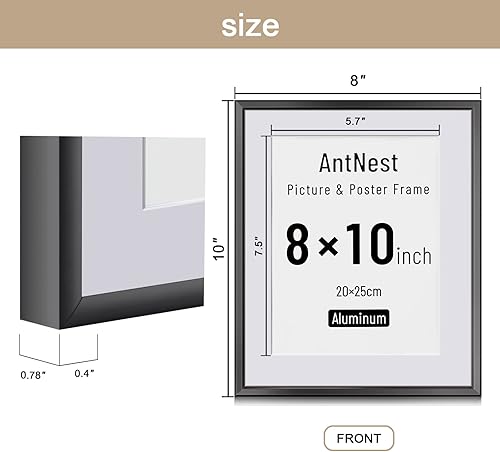 Miniatura 4 de AntNest Marco de póster de aluminio A3, marco de fotos negro de 11.7 x 16.5 pulgadas, marco de póster suave para montaje y exhibición en pared