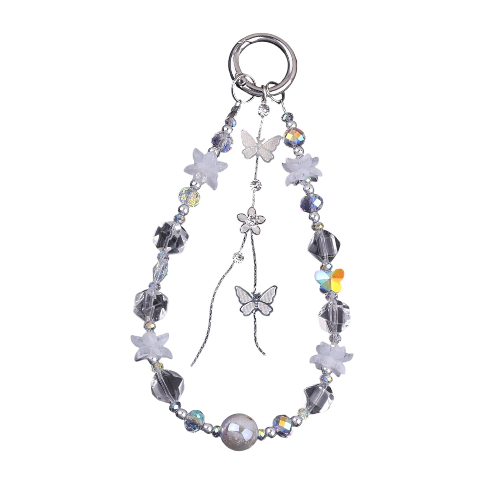 Xinsheinelry Beautiful Butterfly and Flower Crystal Keychain Pendant Charm Designed for Stylish Women Seeking Unique Accessories Crystal Keyring
