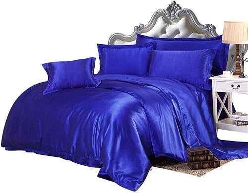 Juego de edredón de 7 piezas ultra suave para todas las estaciones, 500 GSM, satén sedoso, tamaño King (edredón + sábana bajera de 15 pulgadas +