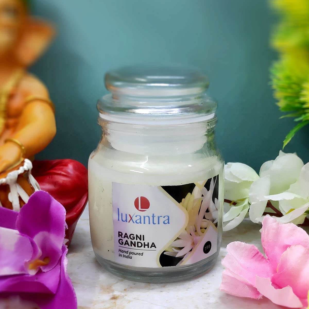 LuxantraLuxantra Hand Poured Fragrance Glass Candle Ragni Gandha -3PC