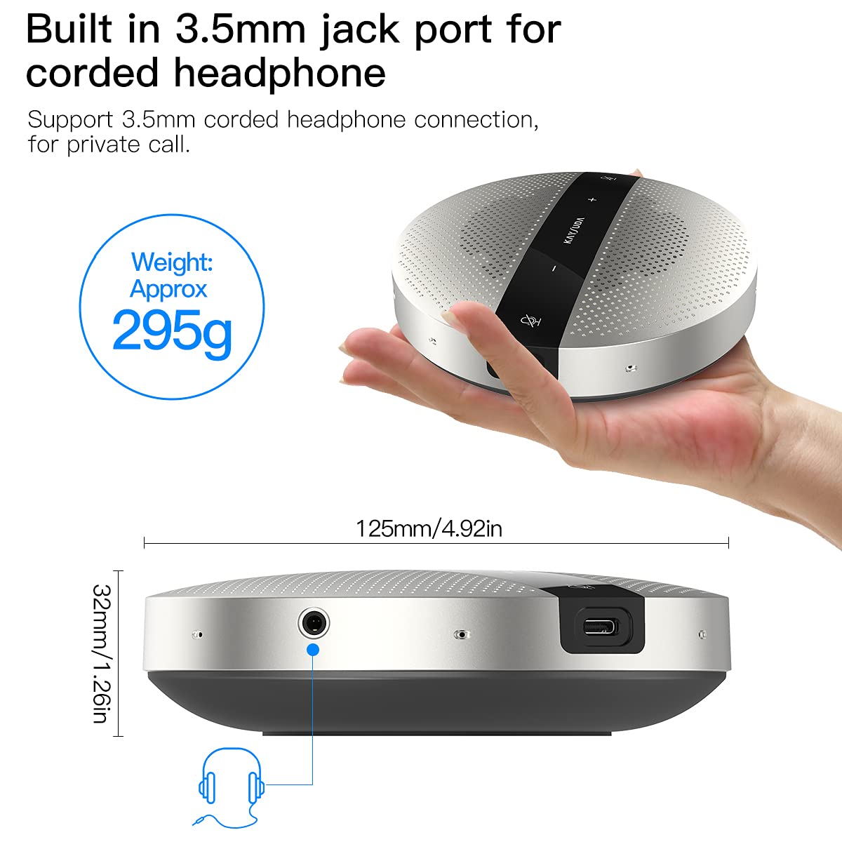 Conferentiemicrofoon, USB-microfoon Omnidirectionele pc-microfoons met mute-knop voor zoom Skype-games, videoconferenties, telewerken, compatibel met pc pc Mac Windows 7/8/10, PS4