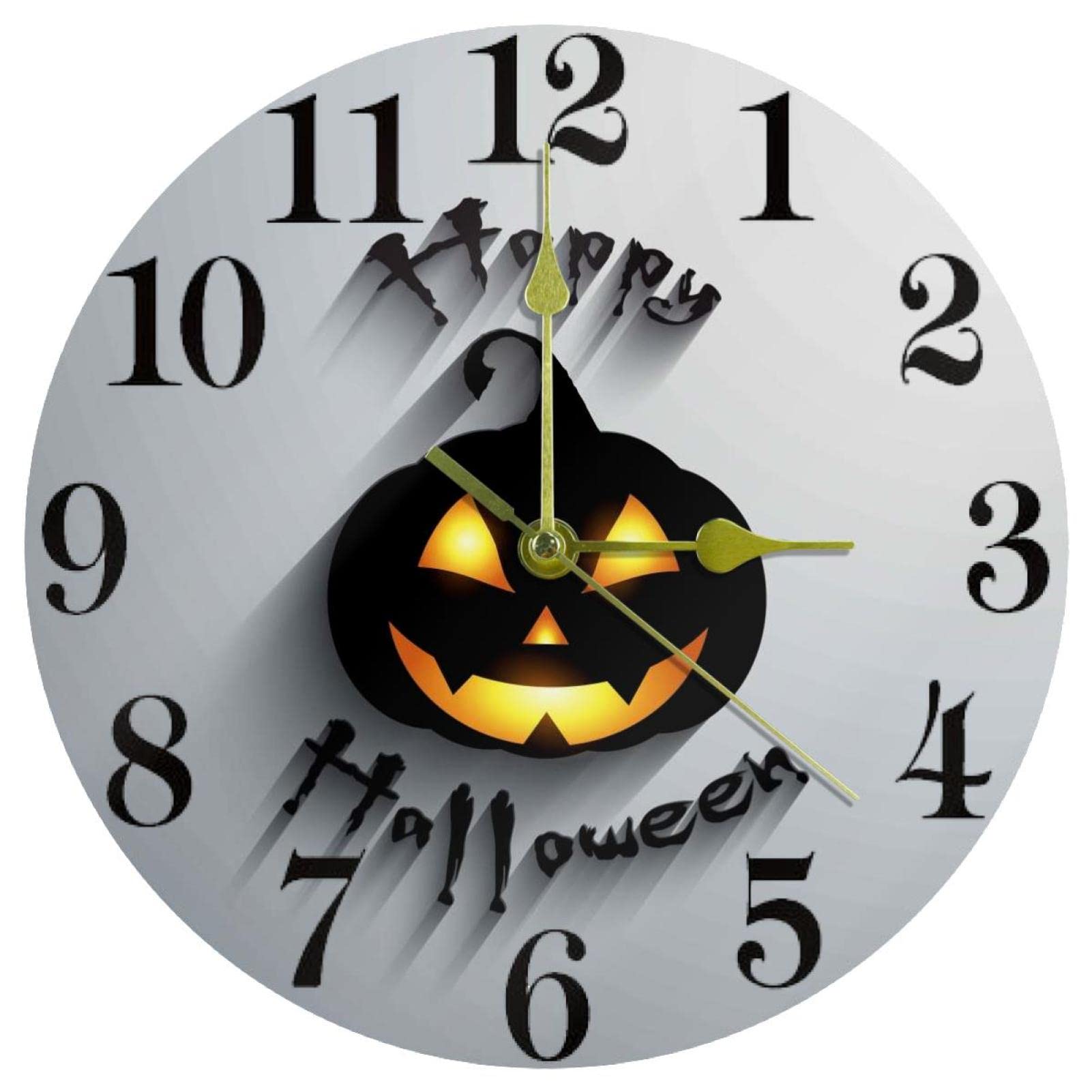 Horloge murale citrouille lumineuse sans tic-tac pour salon et bureau