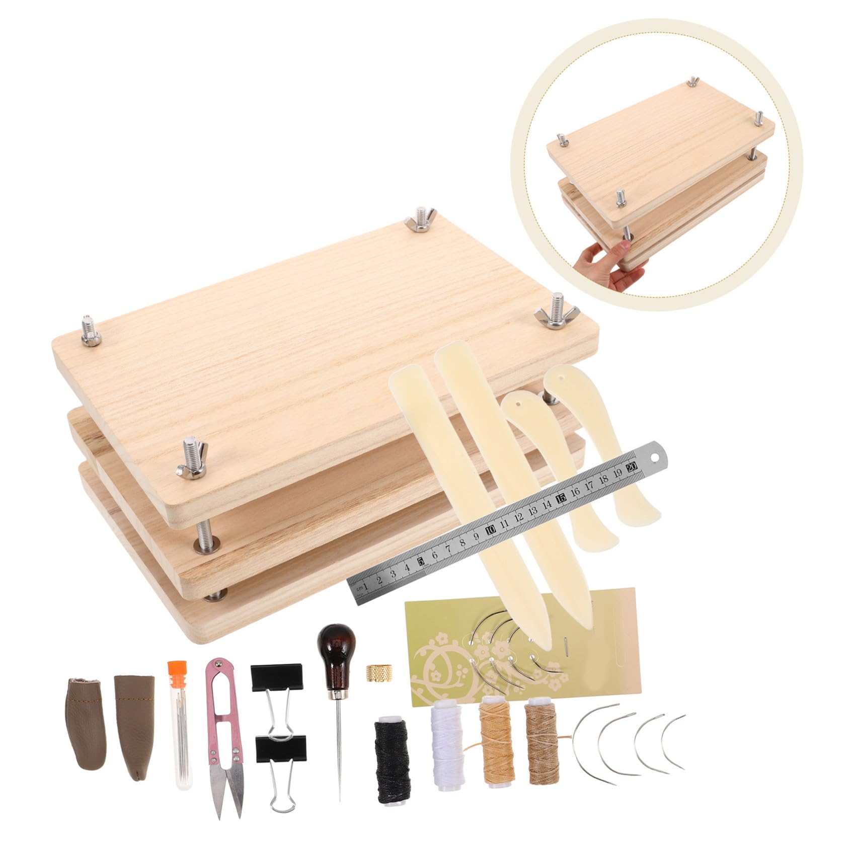 Kit de Encuadernación de Libros en Madera y Metal 1 Set