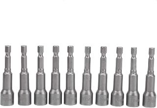 10pcs Magnetic Hex Socket Set Chrome Vanadium Steel Socket Adapter 10mm