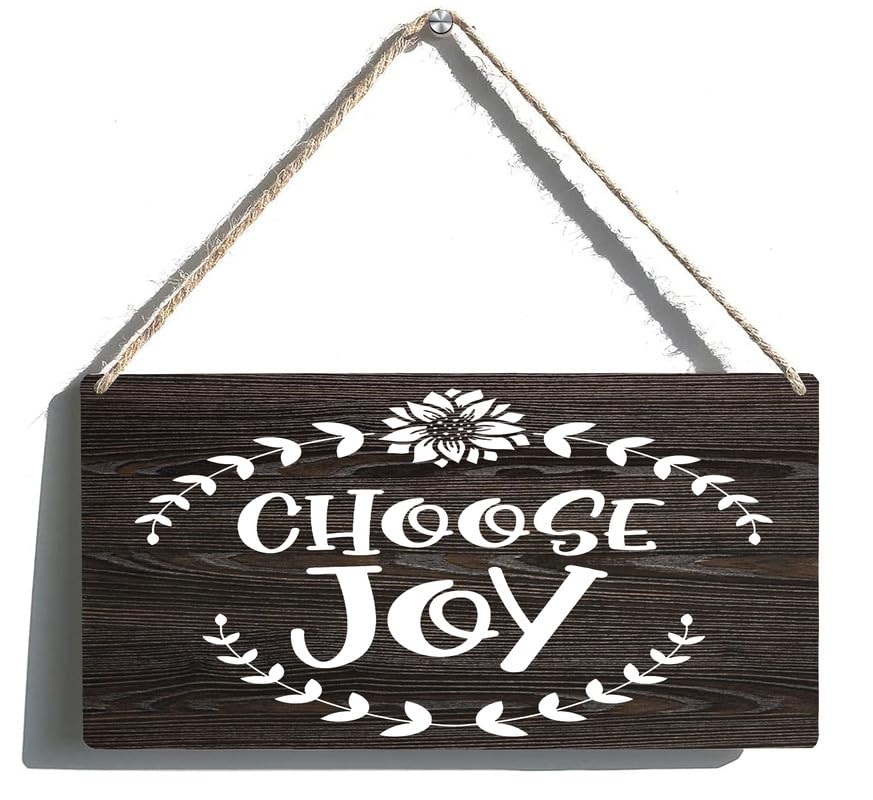 FOSHIN Wall Art Decor Wooden Sign Choose Joy Sign Wall Art Decor Home Room Office Bedroom Decor 12 X 6 Inch