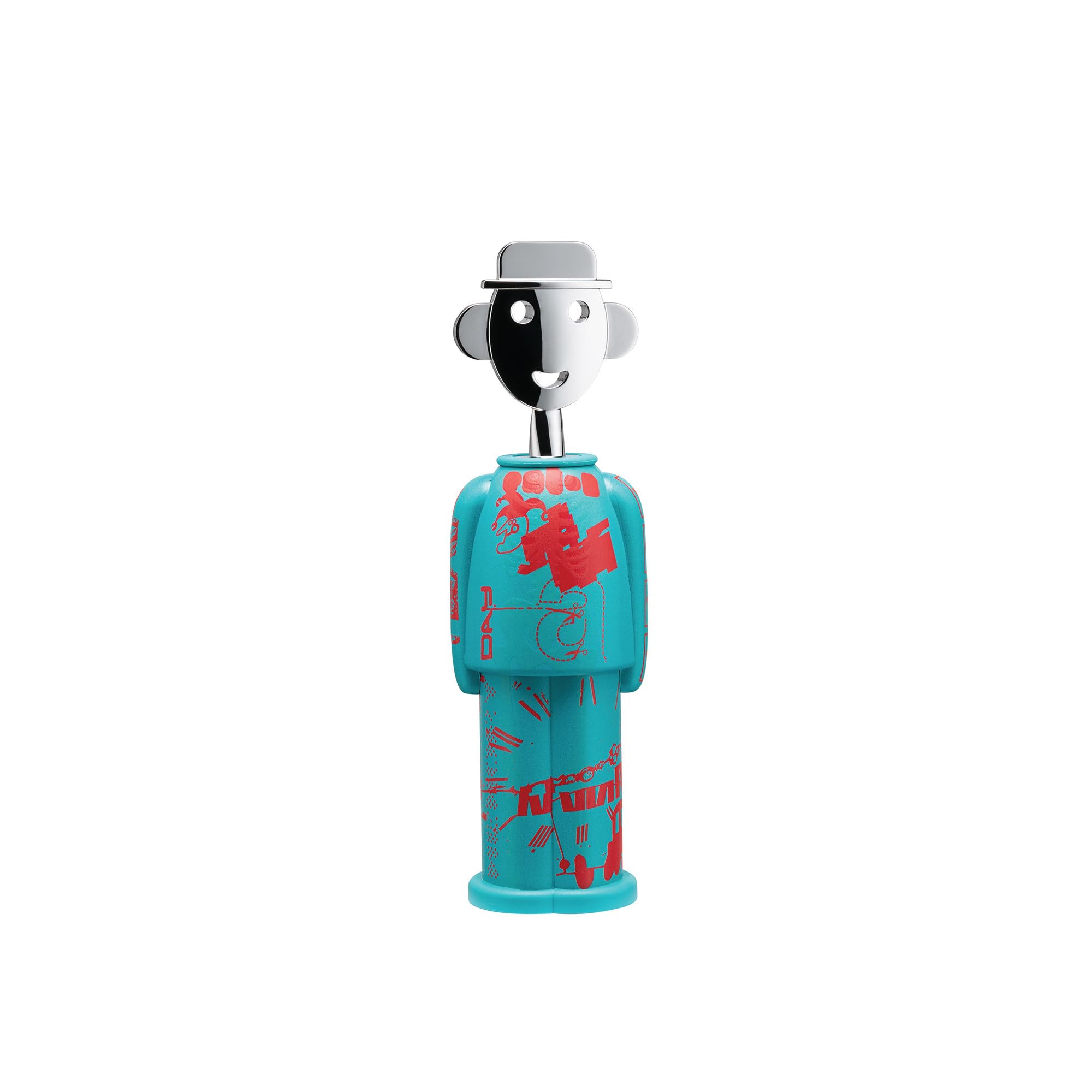 Alessi Alessandro M. Liquid AM23A 31 - Cavatappi di Design, in AlkiPaper® e Zama Cromata, Fosforescente, Multicolore
