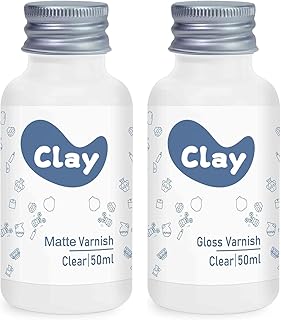2 x 50 ml lufttrocknende Tonglasur-Set, glänzende/matte Oberfläche, Ton-Versiegelung, um Risse, Kratzer und Abnutzung zu verhindern