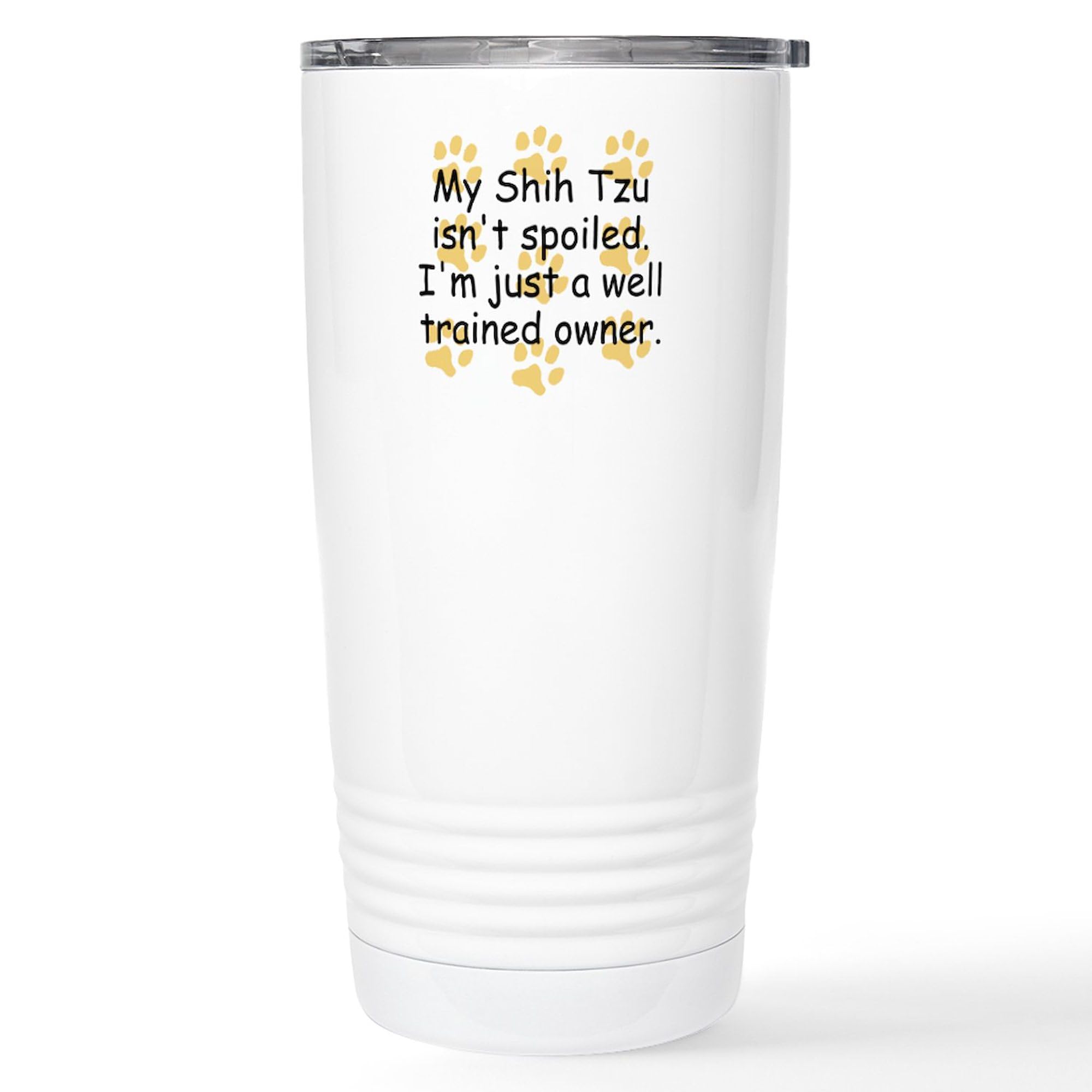 CafePress Well Trained Shih Tzu Owner Travel Mug 20 oz. Insulated Stainless Steel Coffee Tumbler