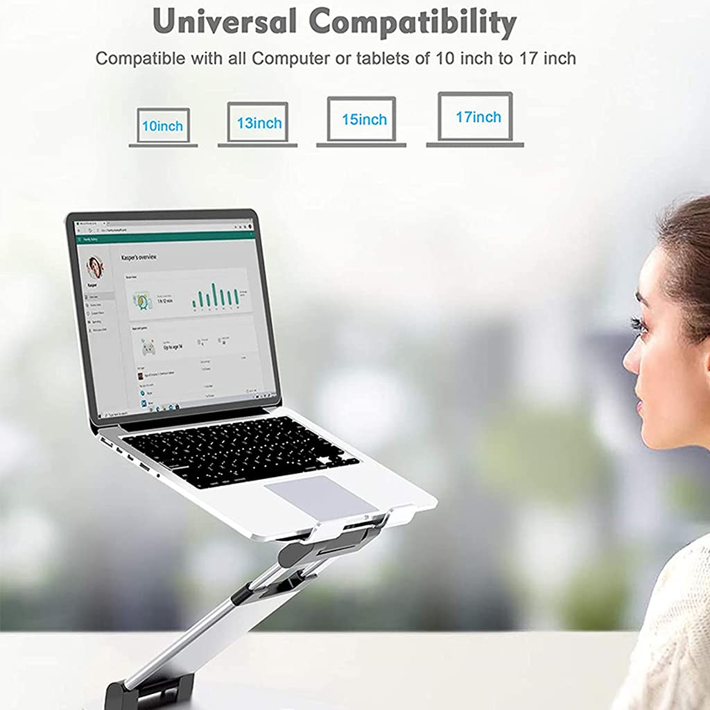 Aluminium Desktop Tablet Ständer, kühlend, rutschfest, Notebook, Verstellbarer Kühl für 11–17 Zoll Notebook Laptops