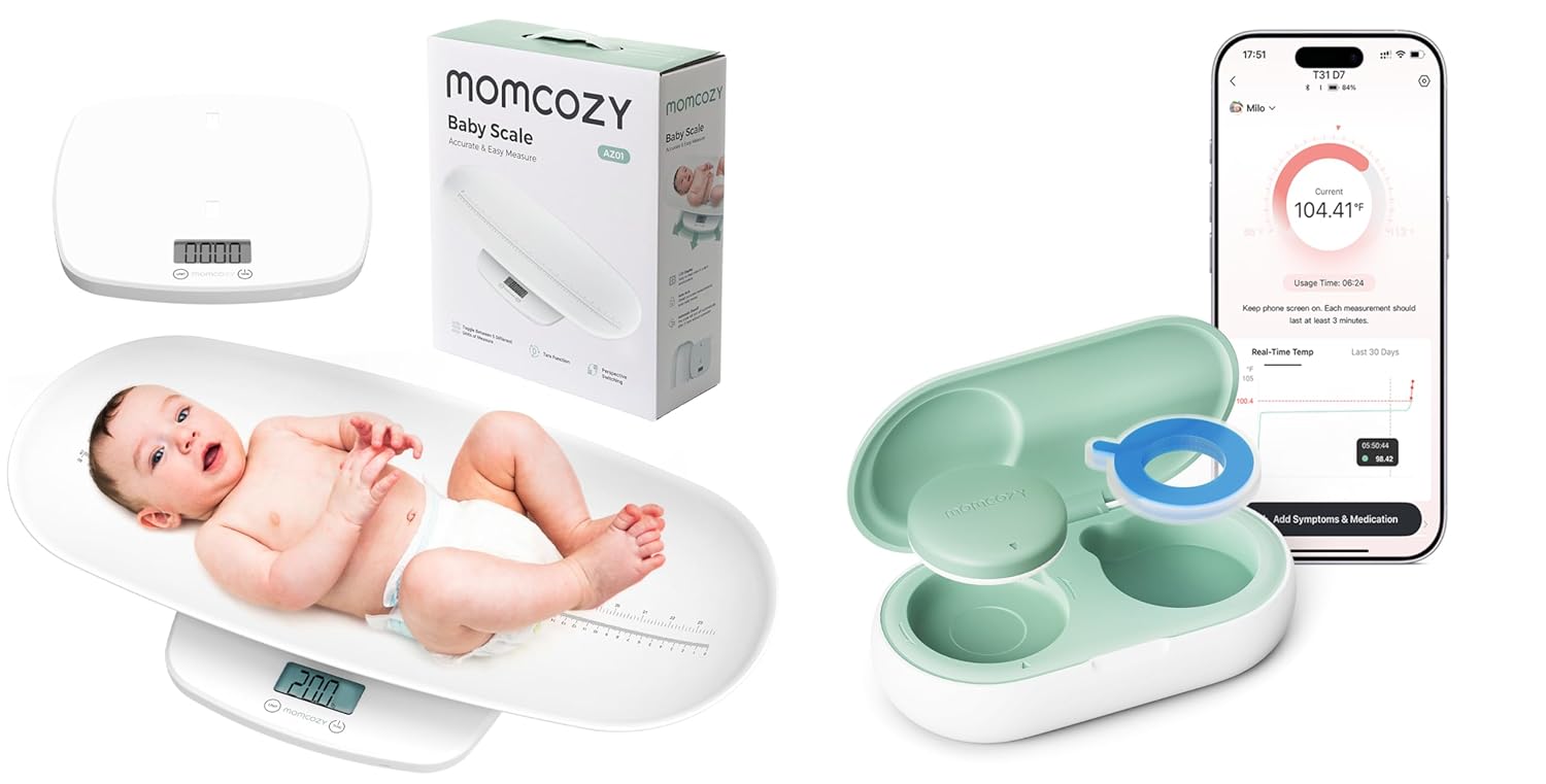 Momcozy Smart Wearable Baby Thermometer & Weight Scale