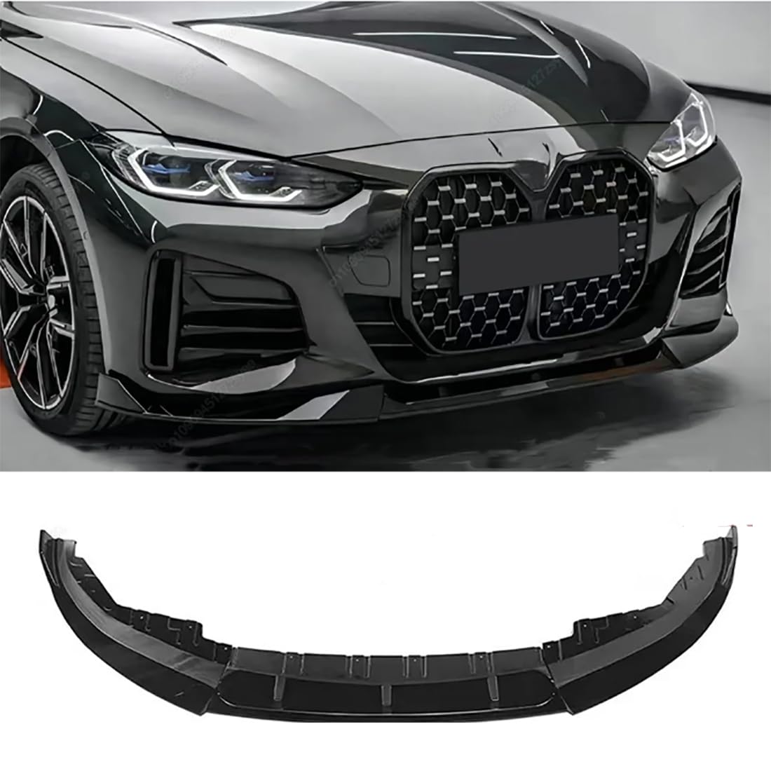 Pejlhk Car Front Spoilers,Front Bumper Lip Spoiler Splitters For Bmw 4 Series G26 420I 430I I4 M50 2021-2024,Abs Material