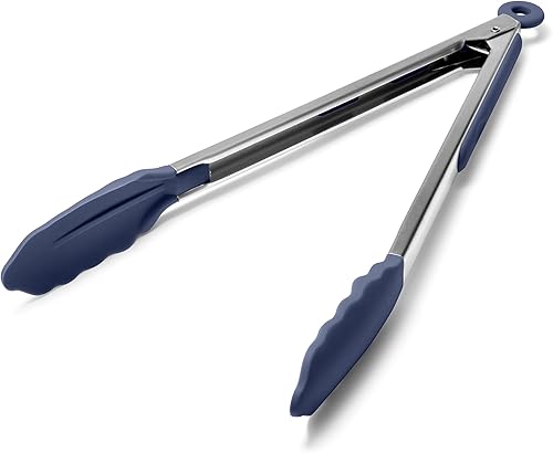 Miniatura 13 de Doosu Pinzas de cocina para cocinar: juego de pinzas para alimentos resistentes al calor de 600 °F con puntas de silicona antiarañazos, pinza de