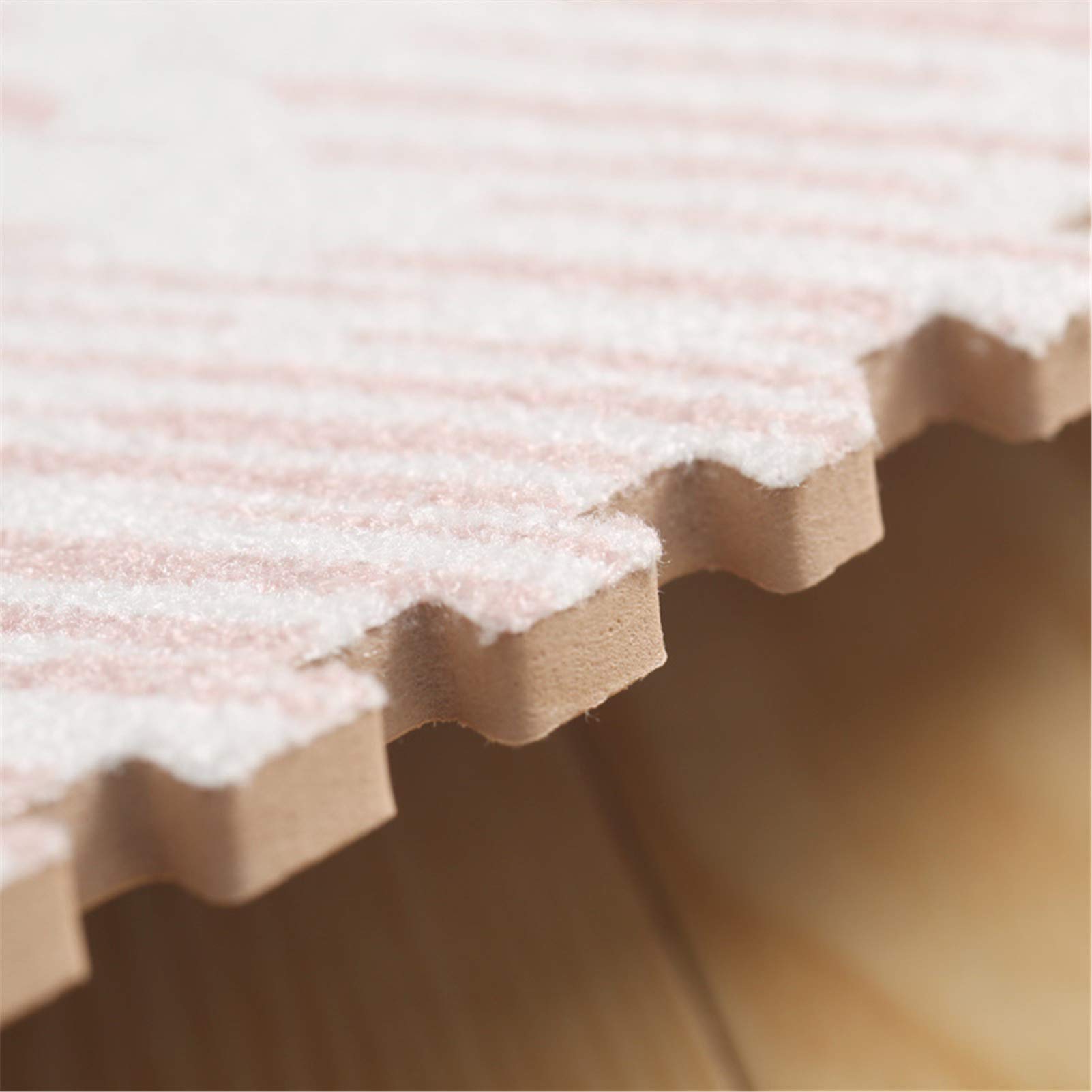 Tappetino per Giochi per Bambini, Tappetino per Puzzle in Schiuma di Peluche Ad Incastro Eva - Protezione del Pavimento per Sala Giochi Yoga per Esercizi in Garage,White+Brown,16