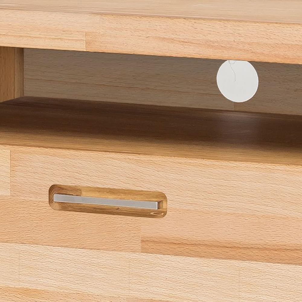 Lomadox Wohnzimmer Lowboard Fernsehschrank 185 cm, Kernbuche massiv geölt keilgezinkt, Echtholz/Massivholz