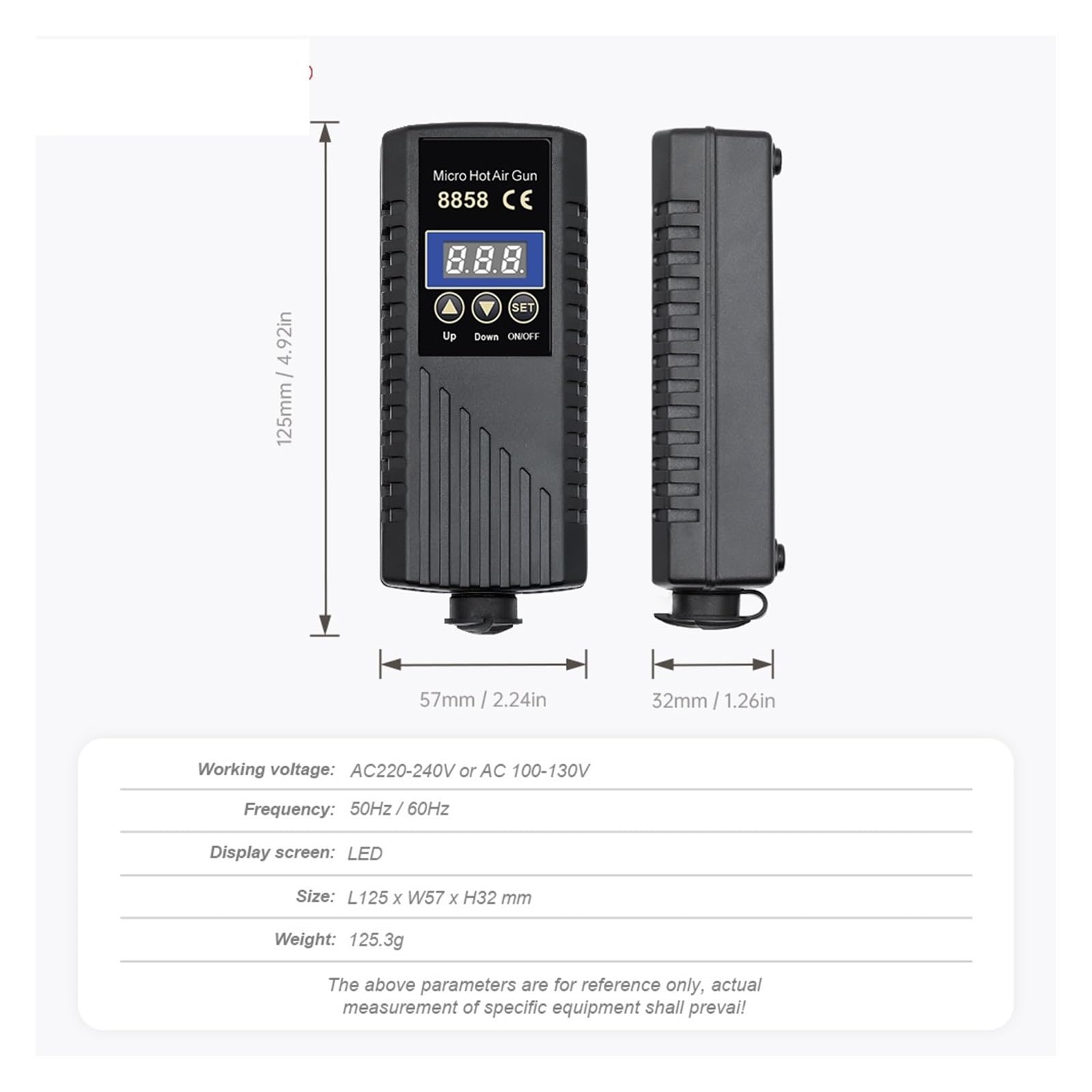 Stacja lutownicza, Przenośna opalarka 8858, stacja naprawcza o mocy 750 W z wyświetlaczem LCD