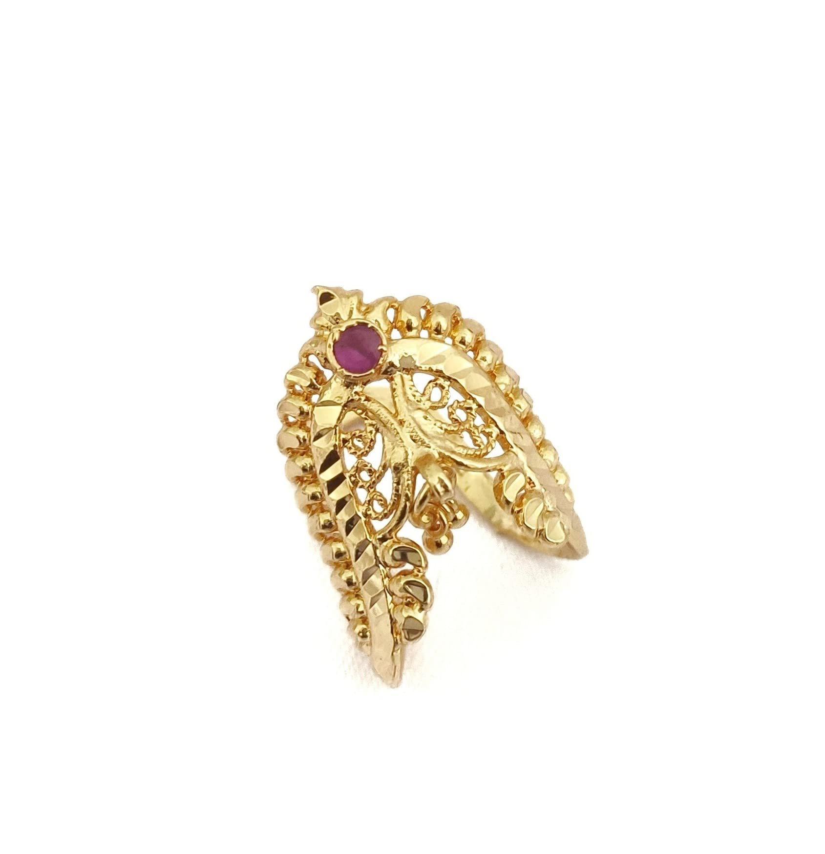One Gram Micro Gold Plated Adjustable Finger Ring For Women & Girls