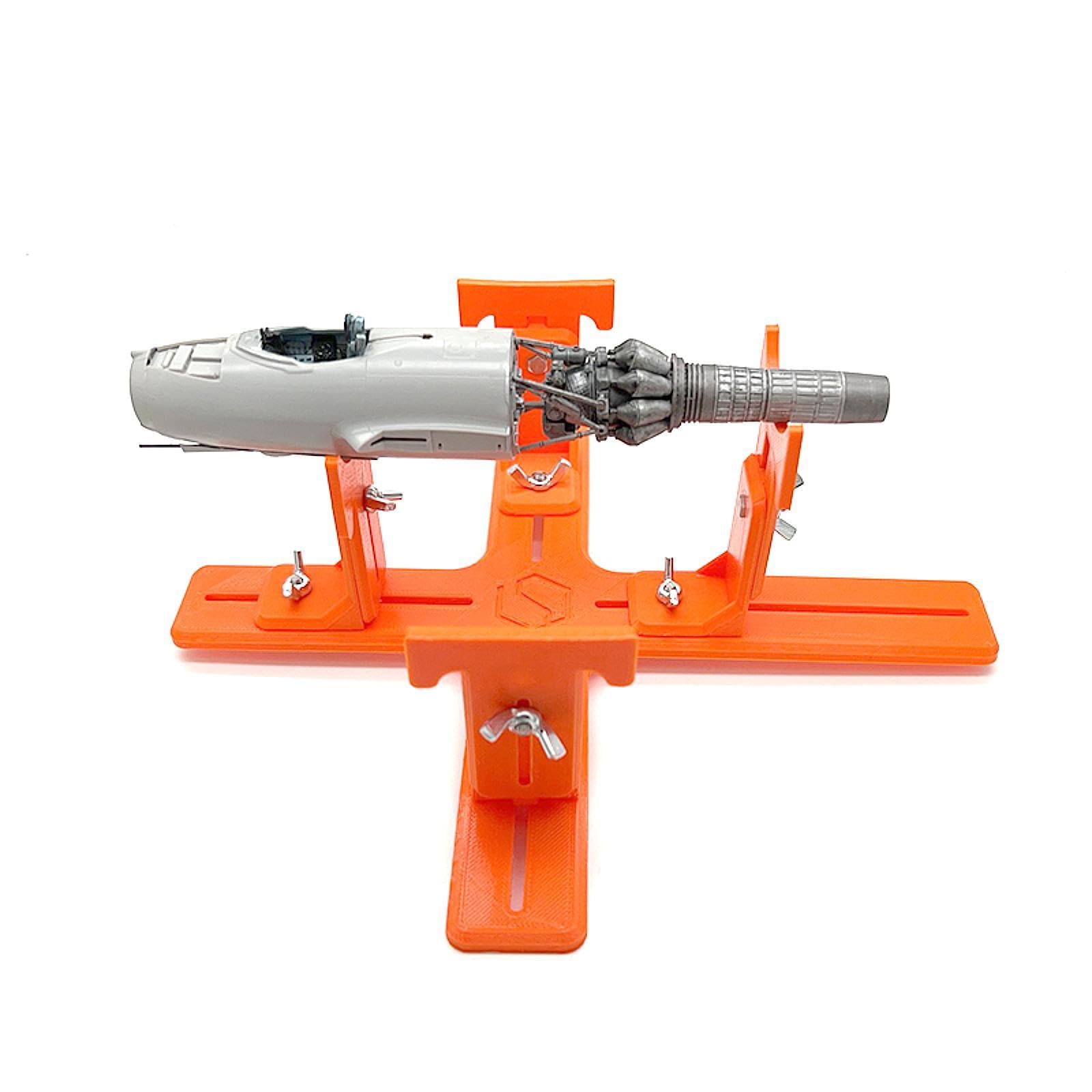 Soporte para Avión a Escala Soporte Giratorio Base Expositor Herramienta de Pintura Material PP Compacto Resistente Adecuado para Maquetas de Hobby Ta, Stand de Naranja