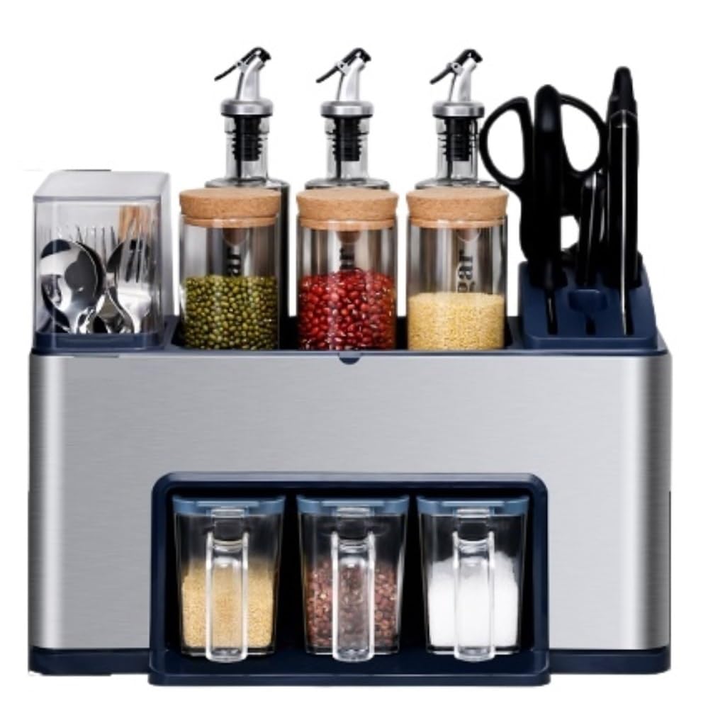 Portaspezie Portaspezie in Metallo Scaffale da Cucina Appoggio Organizer Spezie Cucina