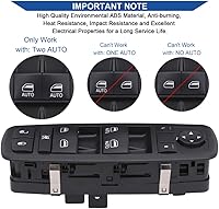 Vista 6 de Obaee Interruptor de ventana delantera izquierda 68231805AA compatible con Chrysler 300 2011-2012, Chrysler 200 2015-2017, Dodge Charger 2011-2014